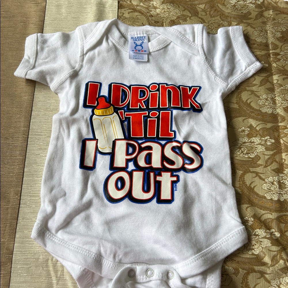 Rabbit Skins White Onesie with Bold Graphic